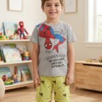 بيجامة أولادي قطن صيفي  – Spider man