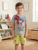 بيجامة أولادي قطن صيفي  – Spider man
