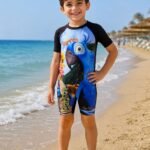 مايوه أولادي قطعة واحدة شورت باروت