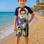 مايوه أولادي قطعة واحدة شورت Young King