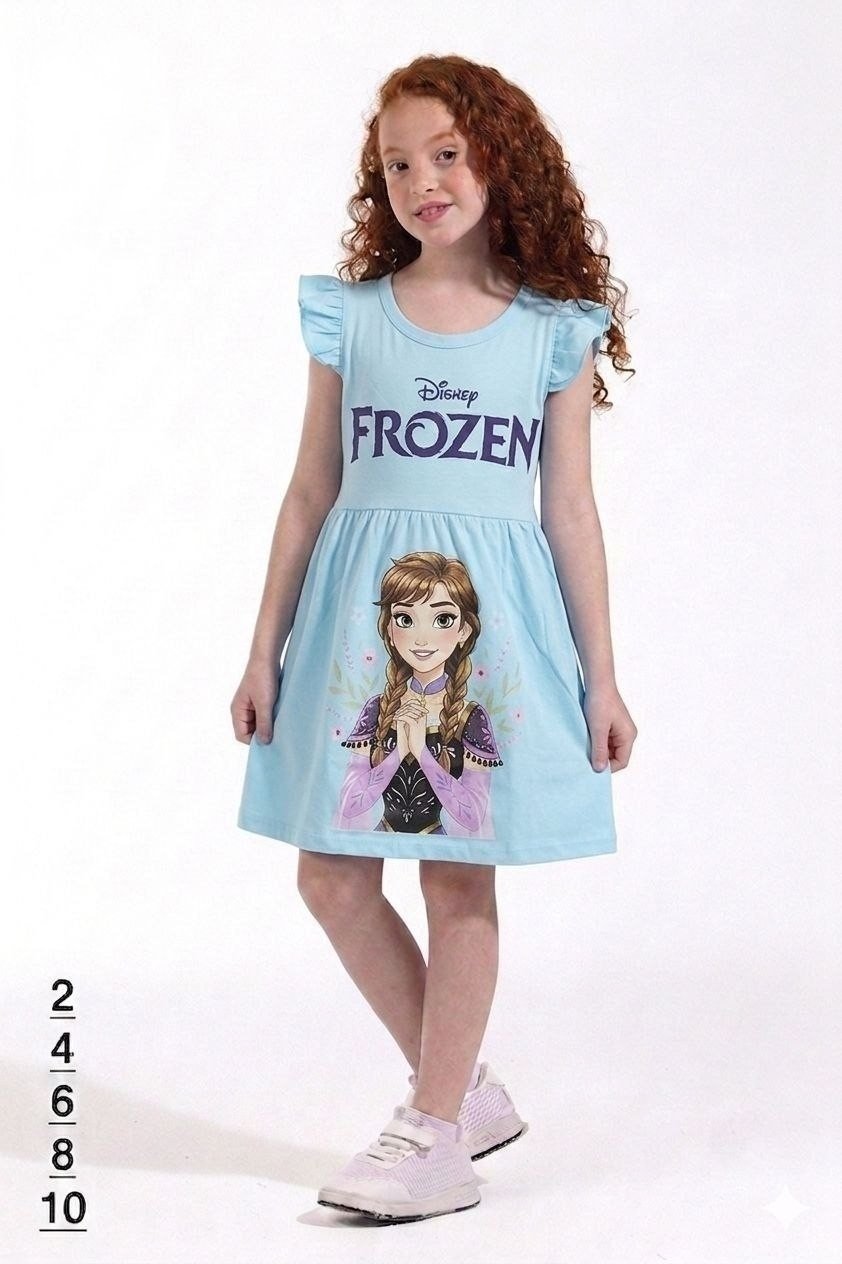 frozen فستان بناتي قطن - Frozen - Image 1