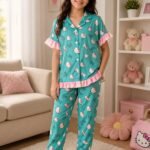 بيجامة كلاسيك بناتي قطعتين Hello Kitty