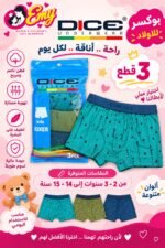 مجموعة من 3 بوكسرات مطبوعة - دايس